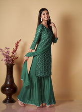 Beautiful Sequence Design Sharara in Green